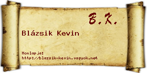 Blázsik Kevin névjegykártya