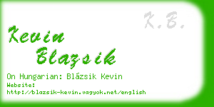 kevin blazsik business card